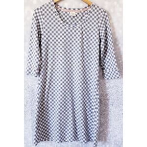 Soma Embraceable Gingham Print  Pink & Gray Sleepshirt Night Dress Size XS